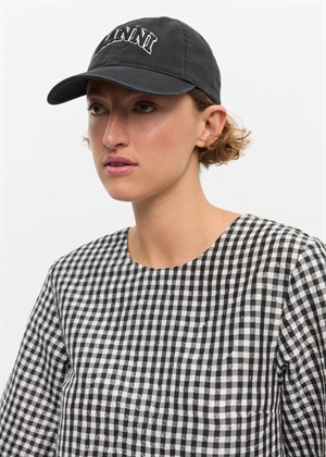 Washed cotton canvas Emb cap Black A6900 Ganni 